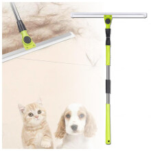 Pet Hair Removal Broom with 51in Long Handle, Rubber Floor Squeegee for Multi‑Surface Cleaning Dust and Liquids