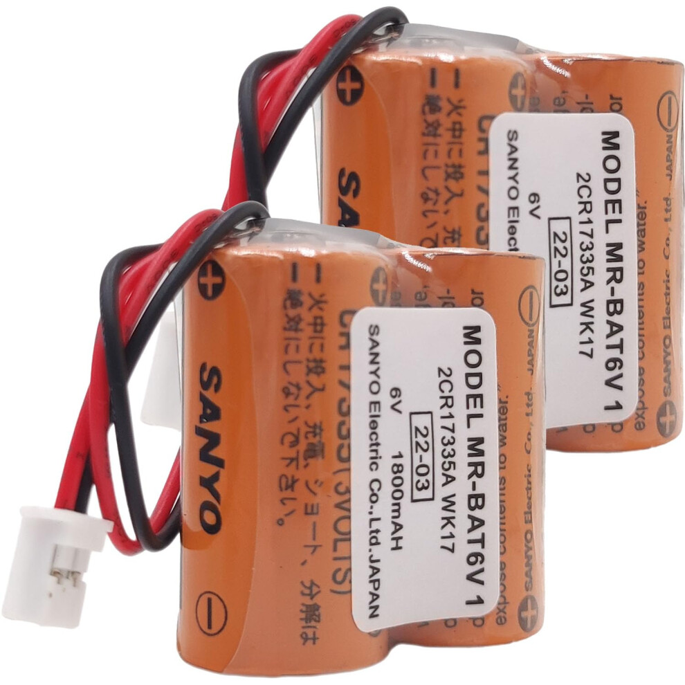 2Pack Mrbat6v1 2Cr17335a 6V 1800Mah Lithium Battery For Mitsubishi Plc Reliable Backup 9330225056058