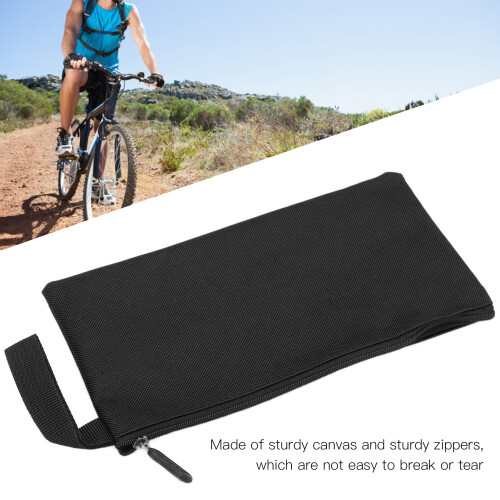 Industrial Canvas Tool Bag Waterproof Zipper Pouch for Tools Black 2