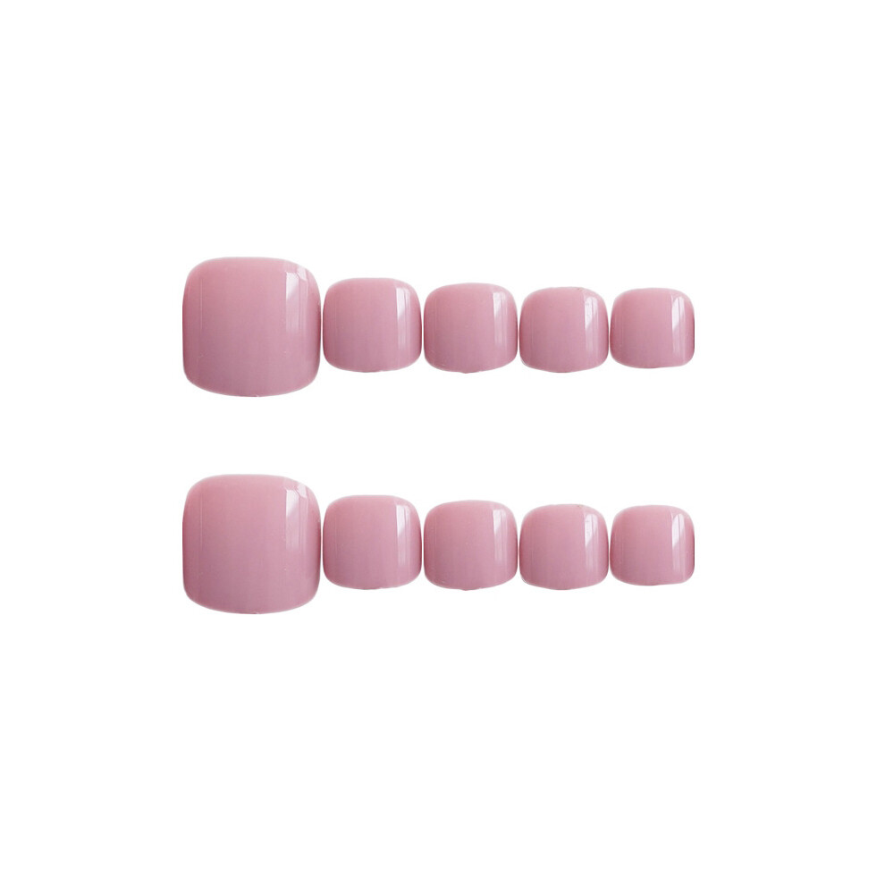 Hue-Grain 24Pcs Pink Acrylic False Toenails, Diy Nail Art Tips