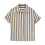 Blusas infantis de algodão e linho, listras verticais e camisas clássicas com lapela. 5