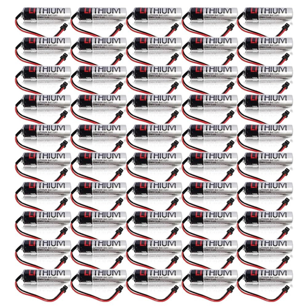 (50 Pack) 2400Mah Er6v 3.6V Lithium Battery For Plc And Sensors, Long Life Stable Voltage Output 9330225056102