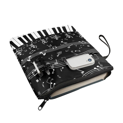 Zippered Book Cover with Pocket – 300D Polyester, 1 pc 2