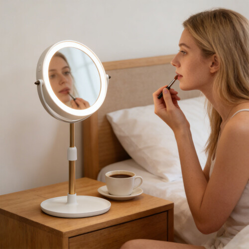 Height Customizable LED Makeup Mirror Featuring Three Levels-3 2