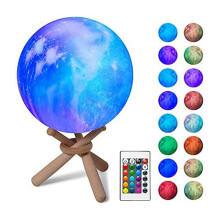 Moon Lamp Kids Night Light for Lamp 5.9 Inch 16 Colors 3D LED Moon Light Rechargeable Nightlight with Remote