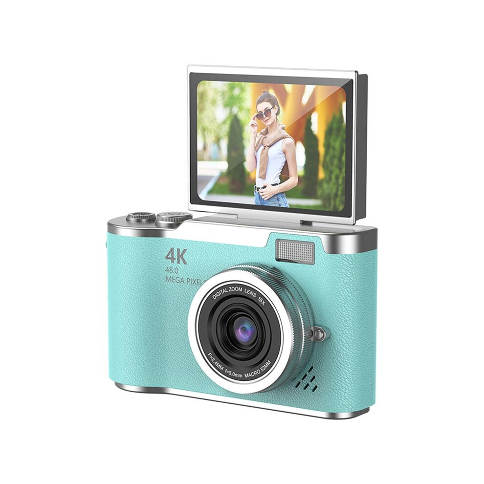 4K Ccd 8X Digital Zoom Camera For Student 48Mp Compact Digital Photography Camera 180 Flip Screen Selfile Camera Green 6034079210095