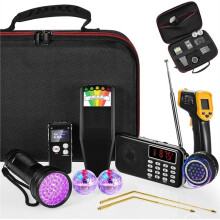 11-Delige Uitrustingsset Inclusief Spookradio, Stralingsdetector, Spraakrecorder, UV-Zaklamp, 2 LED-Oplichtende Kattenballen, Enz.