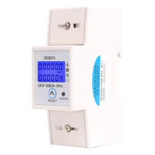 Digital enfas DIN-skena-energimätare, hög precision 230V LCD-display elmätare med återställningsbar delförbrukning, stabil