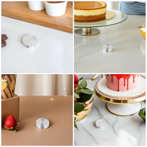 OUNONA Aluminum Cake Turntable Set Rotating 2-Pc 2