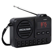 Rechargeable Portable Digital FM Radio with LED Display  5.4 Radio Speaker Ideal for Home and Travel Black