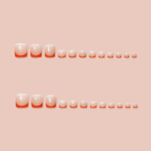 24PCS Orange Fake Toenails for Summer Wedding