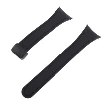 Silicone Watch Band for Galaxy Watch 6/5/4 Black Slim Soft Strap