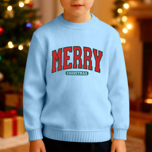 Kids Long Sleeve Crewneck Print Sweatshirt Thermal Pullover 1