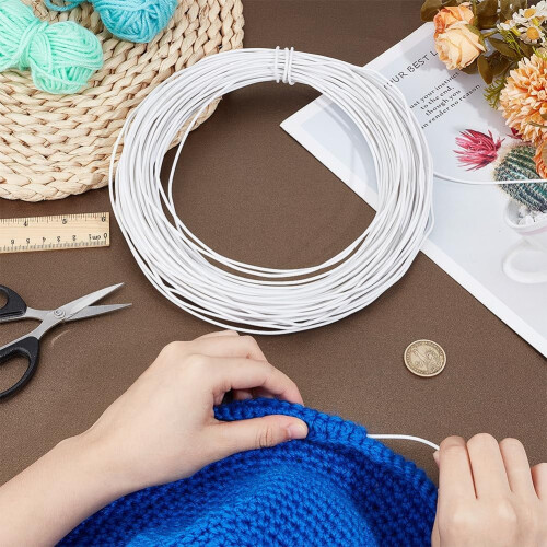 Millinery Wire White Soft Plastic-Coated Iron 2mm 30M 2