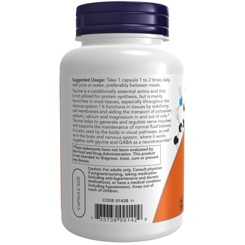 NOW Foods NOW Foods Taurine Double Strength 100 Caps 2