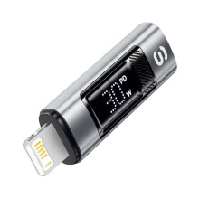USB C to Lightning Adapter 60W Fast Charging with Digital Power Display for iPhone 15 14 13 12