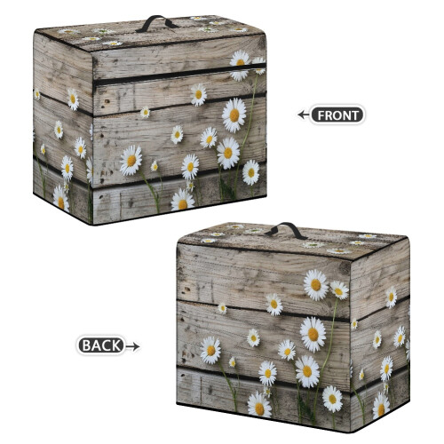 Κάλυμμα σκόνης ραπτομηχανής Wood Daisy με τσέπες με φερμουάρ – Ταιριάζει στις 1