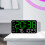 Green LED Digital Wall Clock with Alarm, Calendar & 4