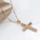 Colar Kinel com Pingente de Cruz Simples em Ouro Rosa 3