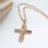 Colar Kinel com Pingente de Cruz Simples em Ouro Rosa 6