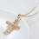 Colar Kinel com Pingente de Cruz Simples em Ouro Rosa 7
