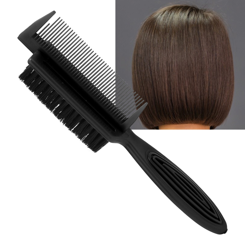 Unisex Black 2 In 1 Haircut Comb & Beard Brush Â Portable Abs/Nylon Styling Tool