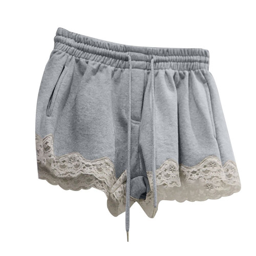 Αθλητικό σορτς για γυναίκες Plus Size, με λάστιχο στη μέση, κορδόνι, χαλαρή εφαρμογή, 1