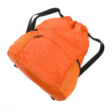 Large Capacity Water-Resistant Orange Drawstring Gym Bag with Shoe Storage