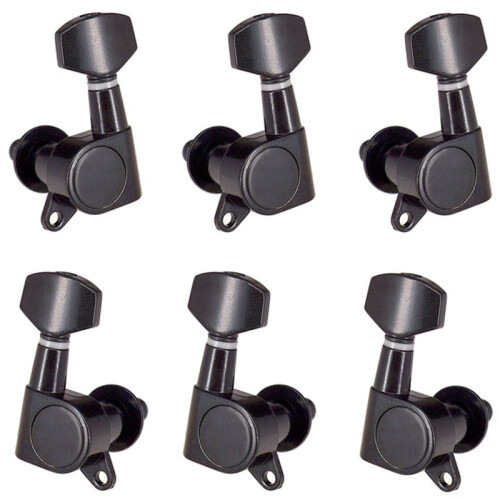 Stämningspinnar för Gitarr Tuner Machine Heads 9R9L Tuning Peg Machine  för Akustisk Elektrisk Gitarr, Svart 2