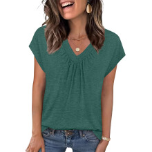 Tank Tops for Women Summer V Neck T Shirts Beach-dark green M
