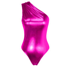 Glitter Metallic One pieced Bodysuits Shines Dance-rose red XL