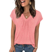 Tank Tops for Women Summer V Neck T Shirts Beach-Pink M