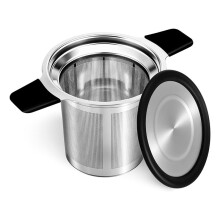 Fine Mesh Stainless Steel Tea Infuser Steeper Strainer with Heatproof Handles for Loose Leaf Tea, Fits Teapots, Mugs