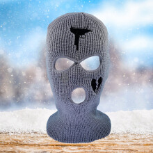 (Gray) Unisex Embroidery Balaclava for Ski Running Cycling
