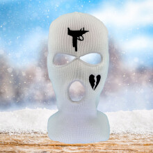(White) Unisex Embroidery Balaclava for Ski Running Cycling