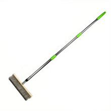 Outdoor Cement Floor Brush Stainless Steel Wire Scrubber Detachable Tube Heavy Duty Cleaning Brush for Concrete Patio