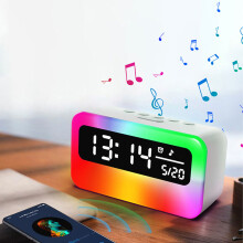 White Noise Sleep Aid Clock with RGB Night Light, 4000mAh, 6h Battery