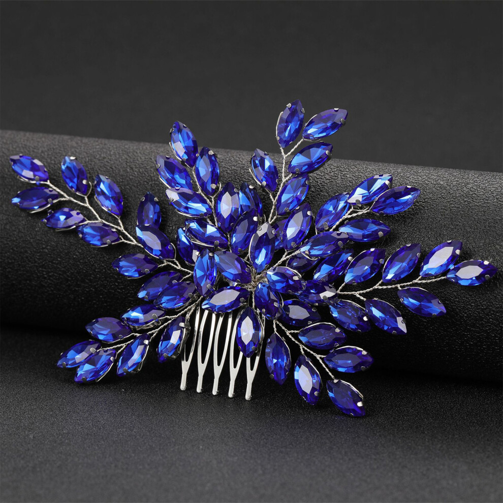 Creation-3C (Royal Blue) Sapphire Blue Wedding Hair Comb For Gown Accessory