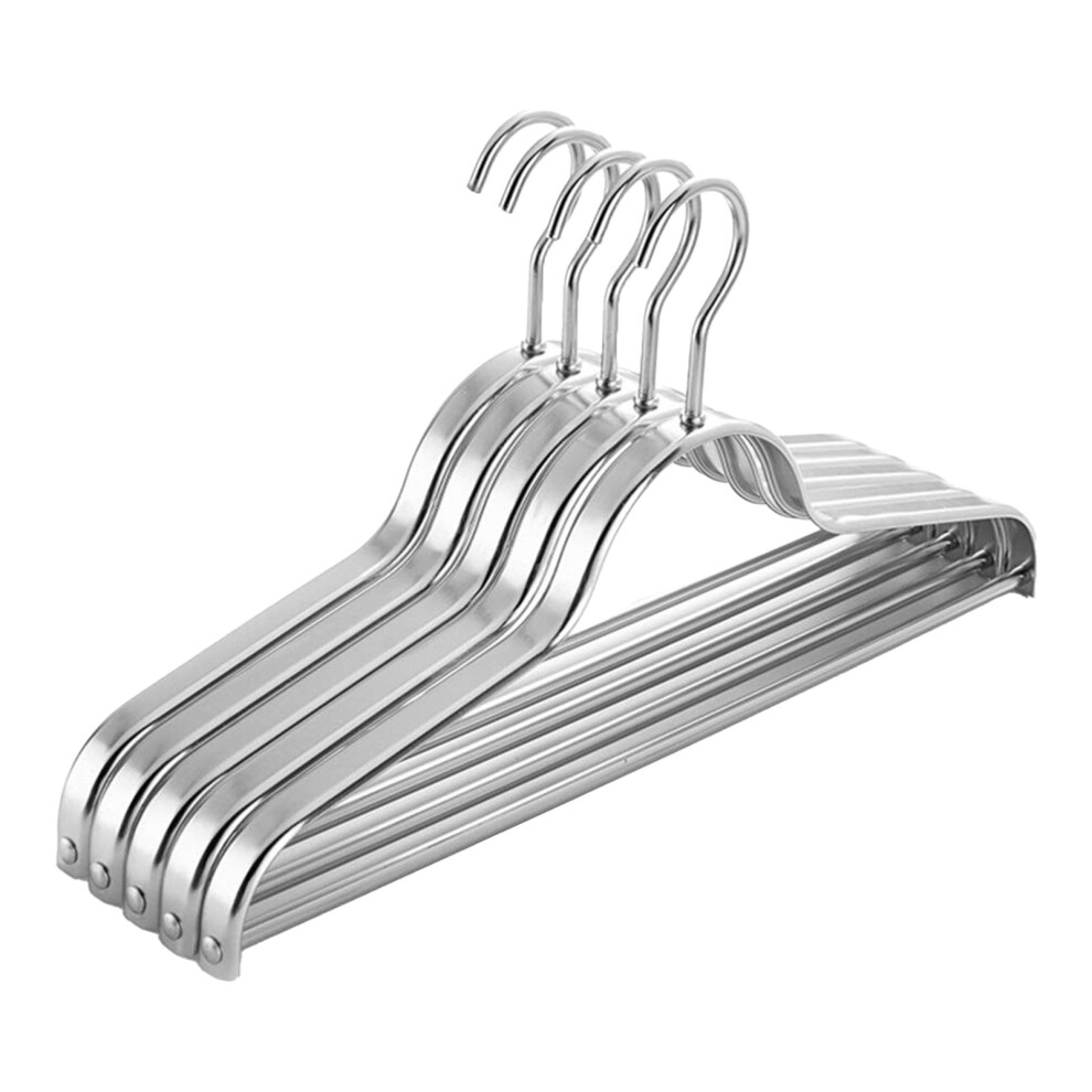(03 Elegant Silver, 5Pcs) 5Pcs Aluminum Hangers, Non-Slip & Rustproof, Heavy Duty 6001832524614