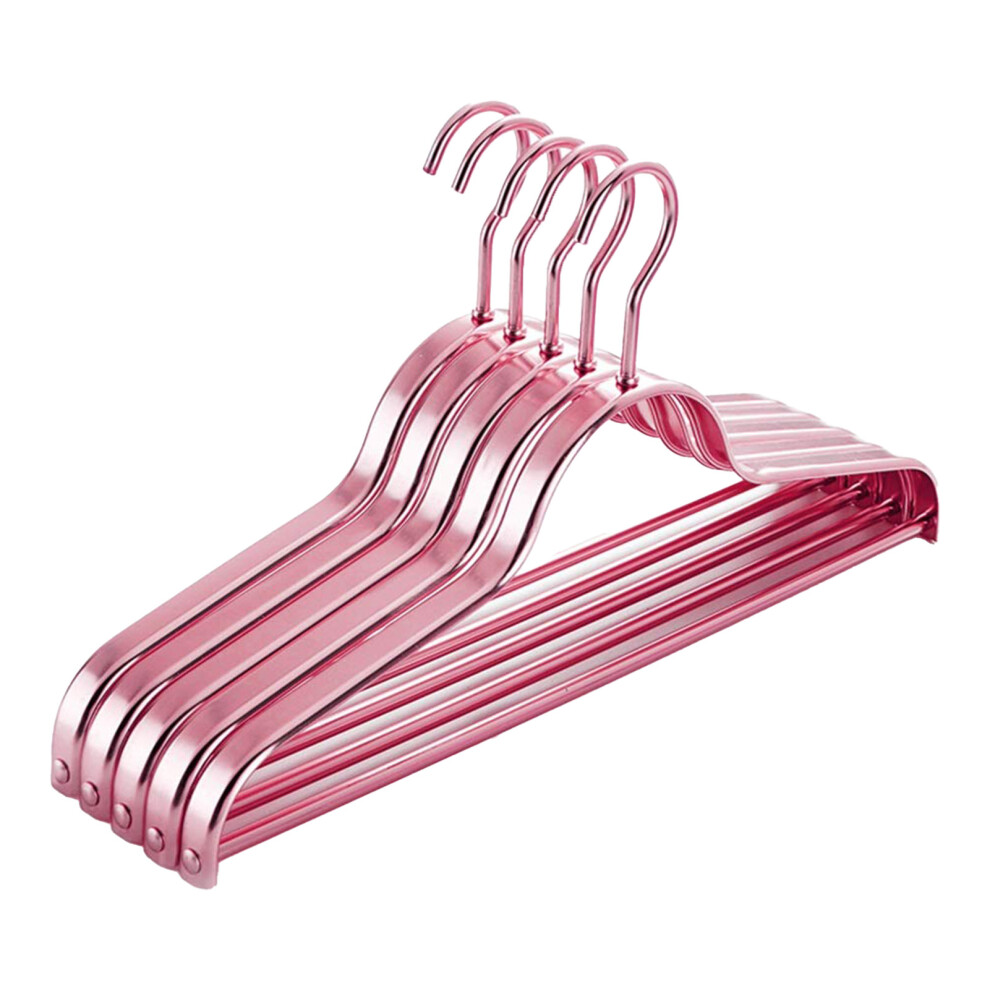 (02 Rose Gold, 5Pcs) 5Pcs Aluminum Hangers, Non-Slip & Rustproof, Heavy Duty 6001832524607