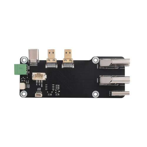 -Compatible to -C Multifunctional Adapter Two Power Supply Methods Dual 4K Output for Raspberry Pi 5 / 4B 1