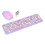 Wireless Keyboard Mouse Combo 2.4G Retro Multi Color Purple 14