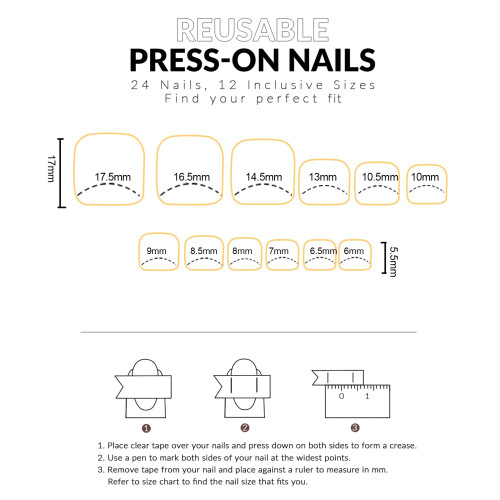French Tip Fake Nails - Flexible & Long Lasting