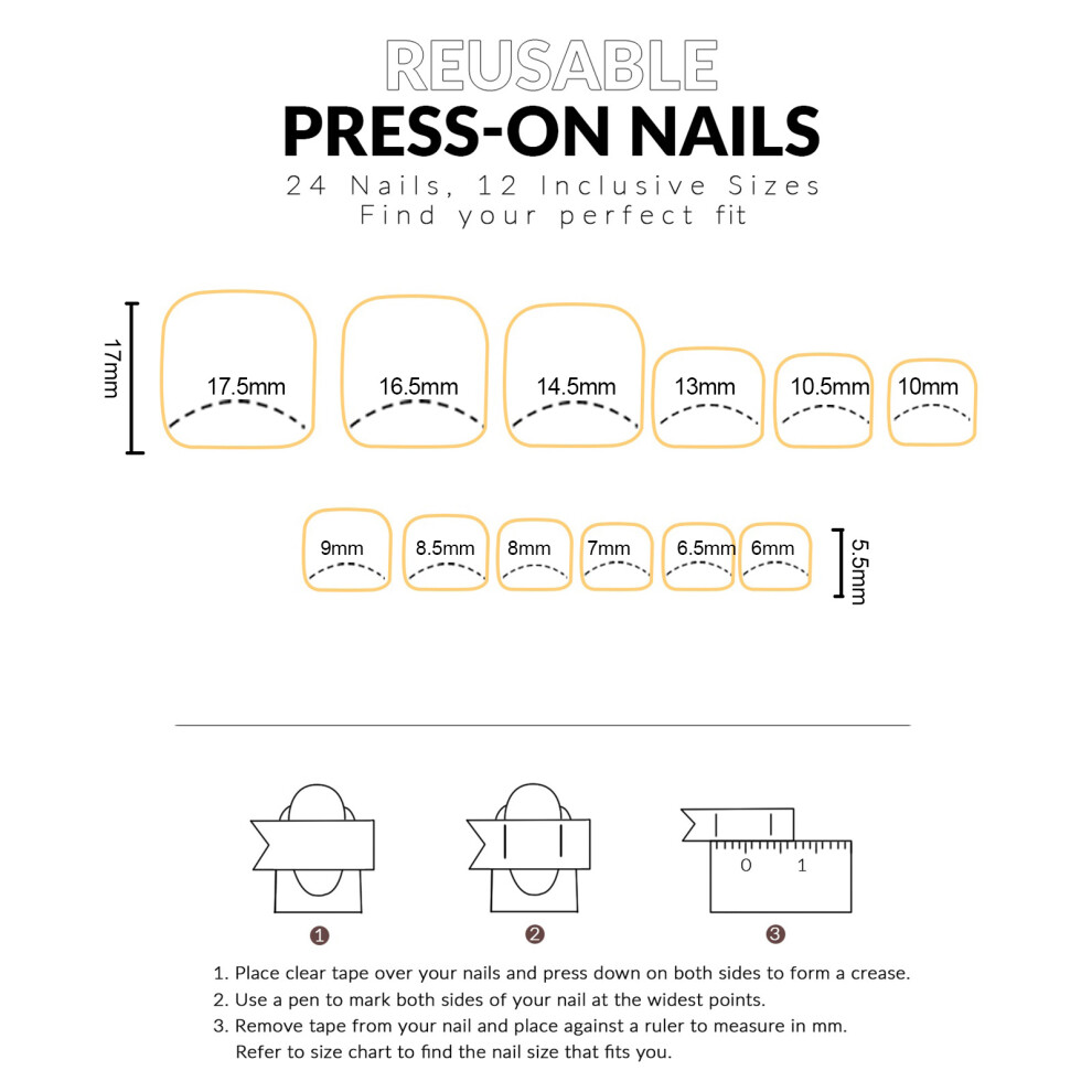 Reach-Tools French Tip Fake Nails - Flexible & Long Lasting