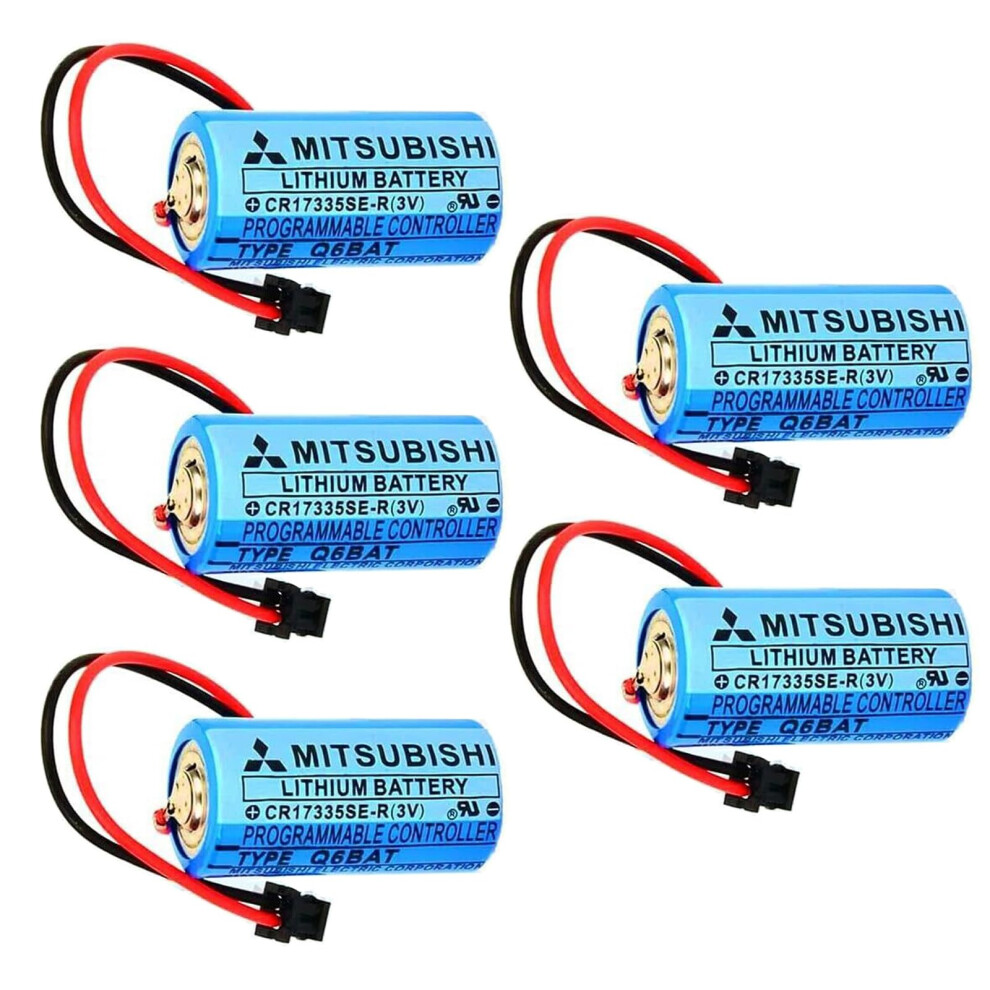 (5 Pack) Q6bat Replacement Battery 3V 1800Mah Cr17335ser LongâLasting Backup Power For Fanuc Cnc Plc Controller 9330225056843