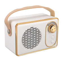 Retro White Wireless Portable Speaker 500mAh Stereo Bluetooth 5.3