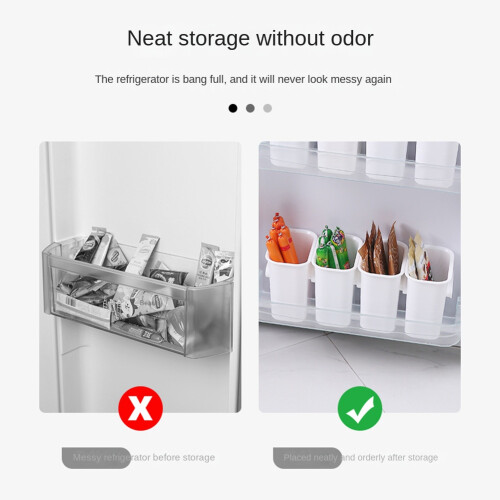 Fridge Food Sort Storage Box Plastic Multi-Use Kitchen Chopstickes Utensils Holder Bathroom Organizer 4Pcs White 2