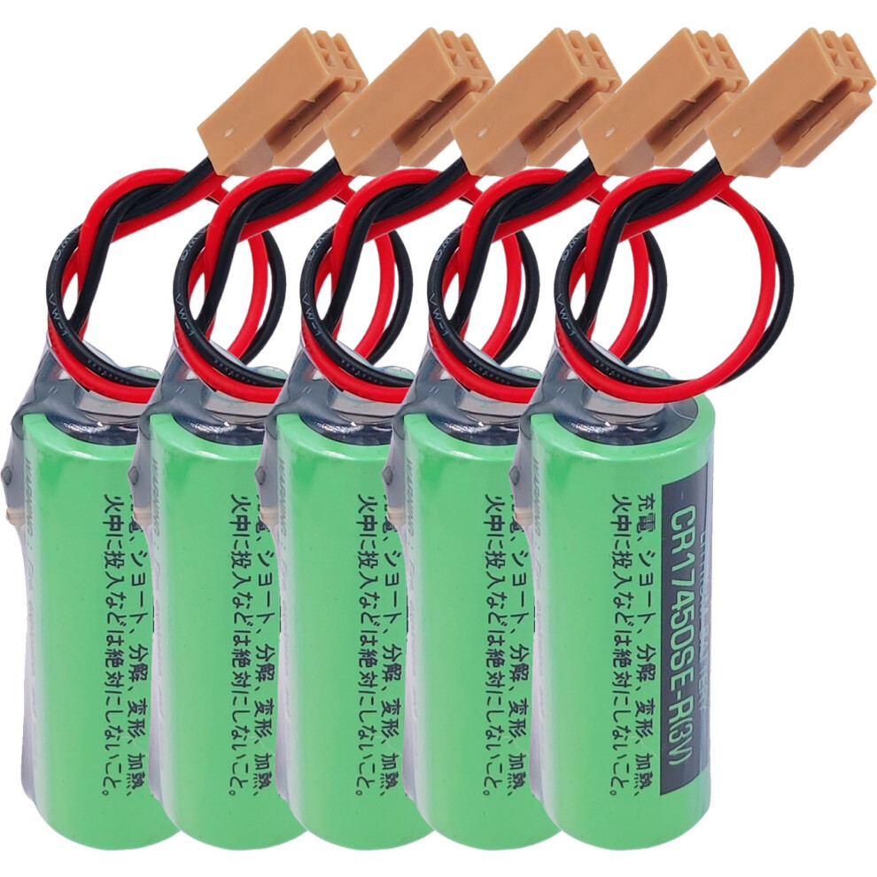 5Pack Cr17450ser 3V 2500Mah Plc Backup Lithium Cell Compatible With Fanuc Cnc A98l00310012 For Reliable Memory Backup 9092120234893