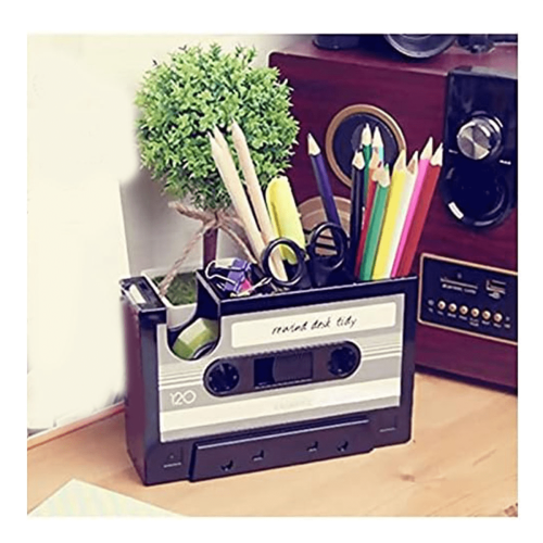 Tape Dispenser Pen Holder Retro Blue-Black 1