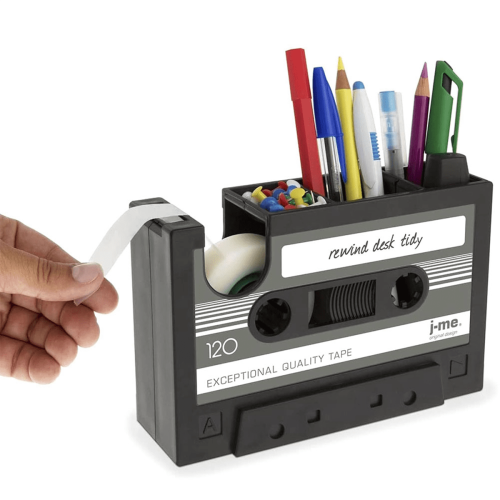 Tape Dispenser Pen Holder Retro Blue-Black 2